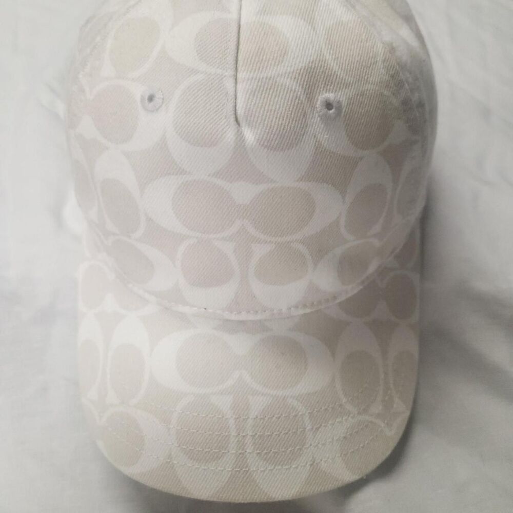 Coach Women's White and Cream Hat